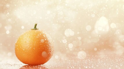 Canvas Print - Fresh Orange with Water Drops on Sparkling Background.