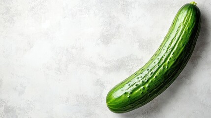 Poster - Green Cucumber on Grey Background.