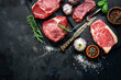 © RicardoLuiz - Variety Of Raw Beef Meat Steaks With Seasonings For Grilling