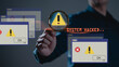© Montri - System hacked alert after cyber attack on computer network. compromised information concept. internet virus cyber security and cybercrime. hackers to steal the information is a cybercriminal