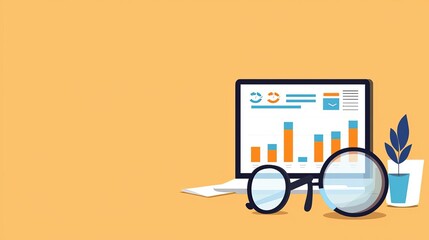 SEO tools, competitor tracking platforms, flat design illustration