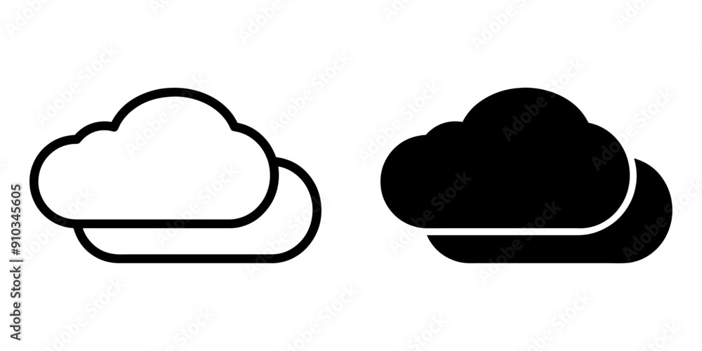 Overcast Sign ofvs672 OutlineFilledVectorSign ofvs - weather vector icon . overcast ...