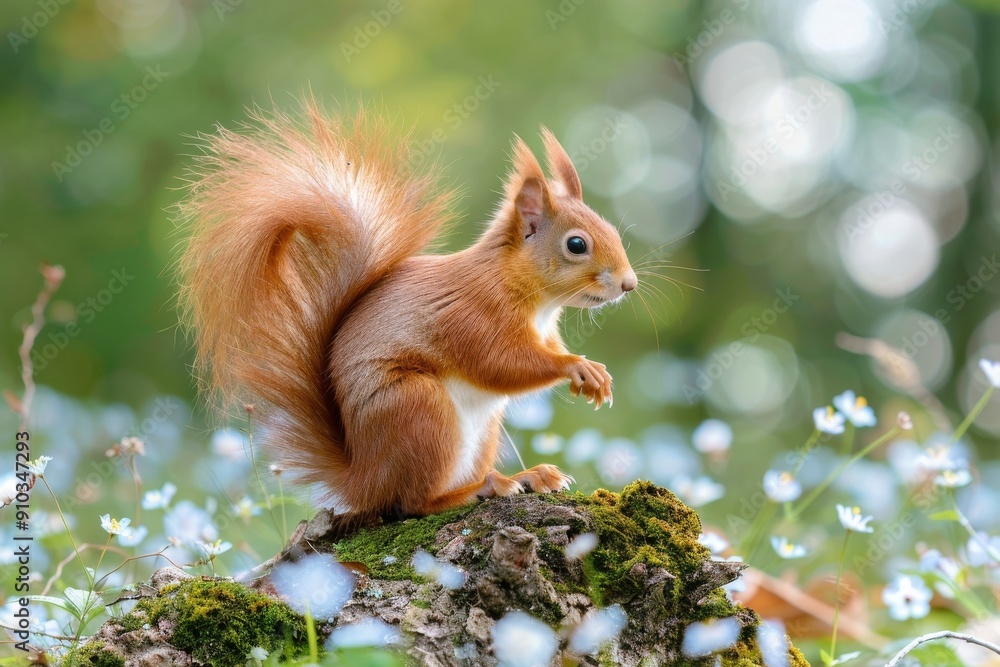 Sciurus vulgaris - Eichhörnchen mit einer Haselnuß. Beautiful simple AI ...