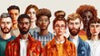 © Johannes - Portrait d'un groupe diversifiÃ© de personnes en tenue d'automne.