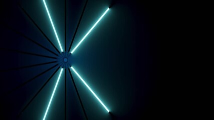 Wall Mural - neon light tubes rotation animation background