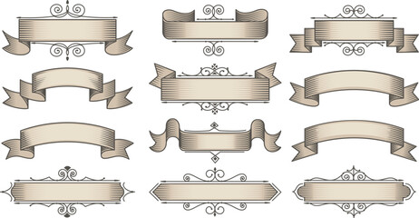 Wall Mural - vintage horizontal banners