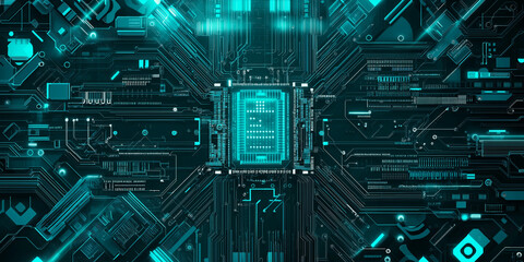 Technische und elektronische Elemente Hintergrund Motiv in Blau