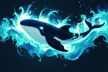 Mystical Whale in a Sea of Light