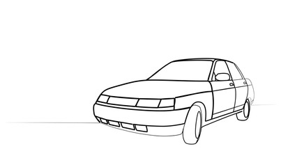 Wall Mural - continuous drawing of a car with one line. vector illustration