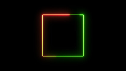 Wall Mural - Abstract glowing blue neon light rectangle frame icon background illustration.