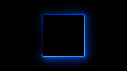 Abstract glowing neon light squire frame icon background illustration 4k.