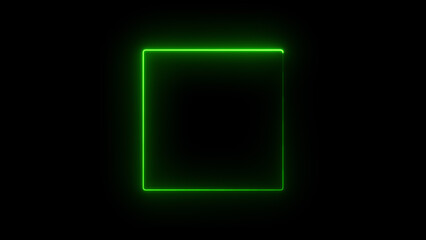 Wall Mural - Abstract glowing blue neon light rectangle frame icon background illustration.