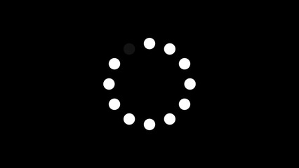 Abstract beautiful white circle loading icon, on black background illustration.