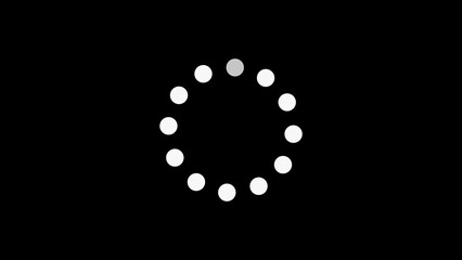 Abstract beautiful white circle loading icon, on black background illustration.