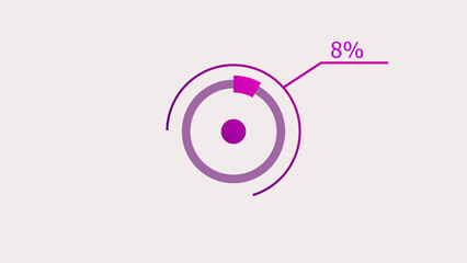 Wall Mural - 8% circle loading icon infographics background illustration.