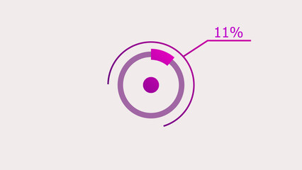 Wall Mural - 11% circle loading icon infographics background illustration.