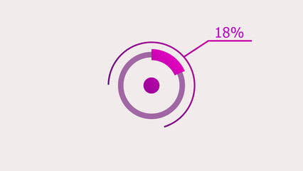 Wall Mural - 18% circle loading icon infographics background illustration.