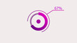 © Amina - 67% circle loading icon diagrams Infographics background. Abstract storage pie chart symbol background illustration.