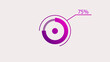 © Amina - 75% circle loading icon diagrams Infographics background. Abstract storage pie chart symbol background illustration.