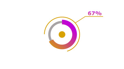Wall Mural - 67% circle loading icon diagrams infographics background. abstract storage pie chart background illu