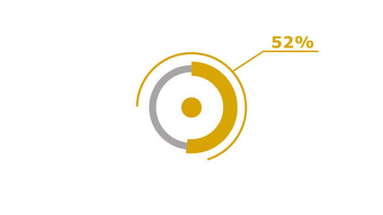 Wall Mural - 52% circle loading icon diagrams infographics background. abstract storage pie chart background illu