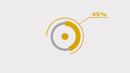 Wall Mural - 45% circle loading icon diagrams infographics background. abstract storage pie chart background illu