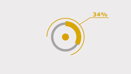 Wall Mural - 34% circle loading icon diagrams infographics background. abstract storage pie chart background illu