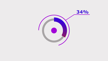 Wall Mural - 34% circle loading icon diagrams infographics background. abstract storage pie chart background illu