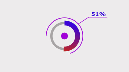 Wall Mural - 51% circle loading icon diagrams infographics background. abstract storage pie chart background illu