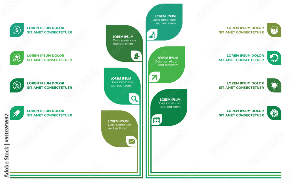 Names Tree Infograph Tree Infographic Chart with Icons and Placeholder Text Stock Vector ...