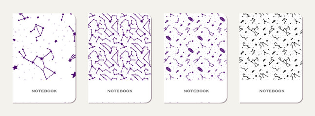 Wall Mural - note book cover design. cosmic pattern for kids.