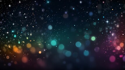 Wall Mural - Dark colorful blurred background with stars and bokeh light background. Generative Ai.