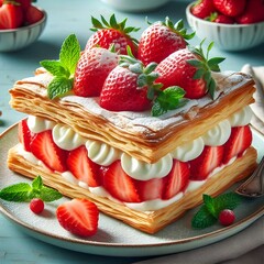 Poster - strawberry puff mille-feuille 