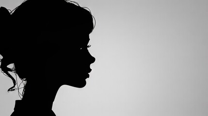 Canvas Print -  Monochrome portrait of a woman with a hairbow in her hair