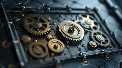 Digital Safe Door with Encrypted Code and Gears