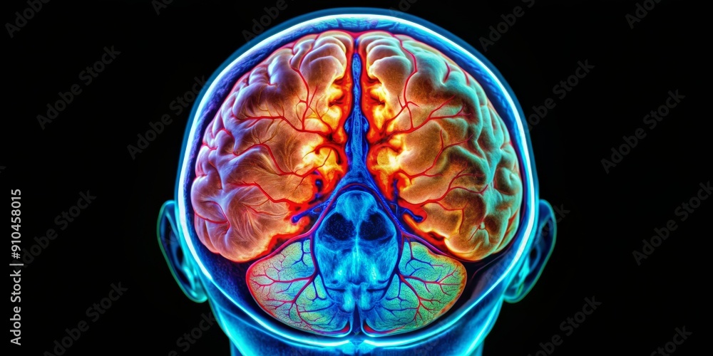 Human Brain Anatomy Illustration - 3D Rendering of the Brain with ...