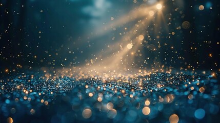   A clear photo of a blue and gold background with bright sunlight illuminating the top
