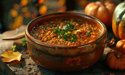 Sticker - A pumpkin and lentil stew with fresh herbs