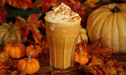 Poster - A pumpkin pie milkshake topped with whipped cream