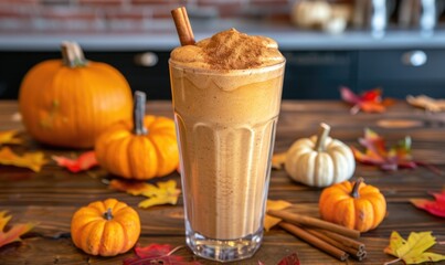 Poster - A pumpkin spice milkshake with whipped cream