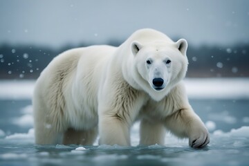 bear ice water white polar hunter drops animal nature sky drop antarctic arctic aggressive backgroun
