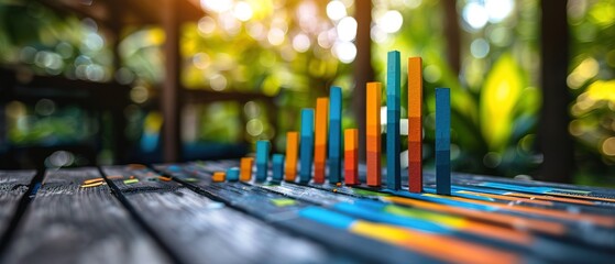 Wall Mural - A bar graph showing the company revenue growth or business growth and return on investment 