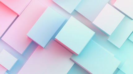 Abstract white background with pastel colorful 3D abstract background overlap layer on dark space with square decoration. Modern graphic design element motion style concept for banner, flyer, card,