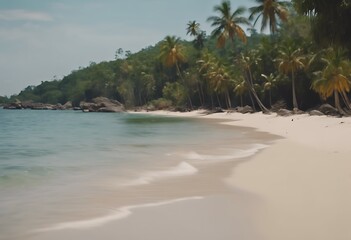 Wall Mural - sea blue island gentle jungle water day asian tropical flowing background clear beach beautiful cambodia hilly white warm side waves Texture Sky Summer Travel Nature Landscape Forest