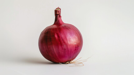 Wall Mural - A whole red onion isolated on white