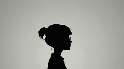 Sticker -   A monochrome image of a woman's face with a hairstyle on top of her head