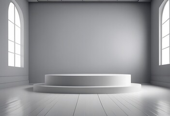 clean blur creative product White gray 3D splay floor business gradient art copy backdrop space banner three-dimensional room Blank digital rendering abstract bright empty studio background desig