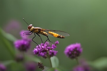 Canvas Print - fly on flower