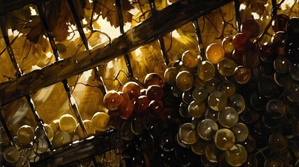 Wall Mural -   A close-up of buttons on a wooden panel with sunlight filtering through leafy wall background