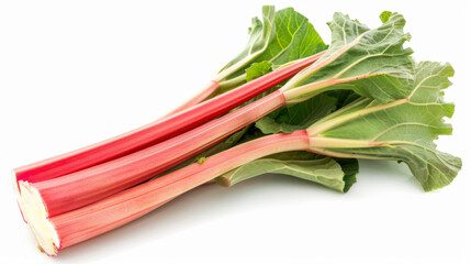 Wall Mural - A whole rhubarb isolated on white